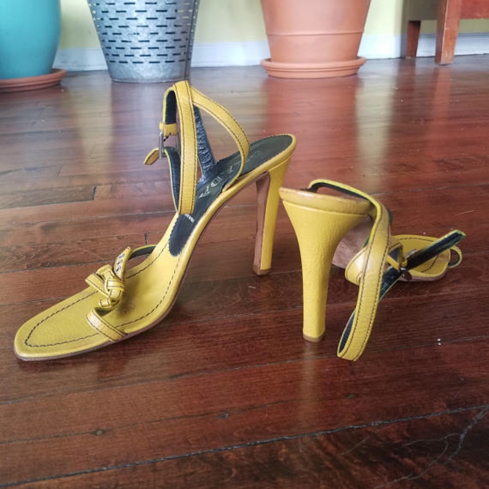 Prada High Heel Yellow Sandals